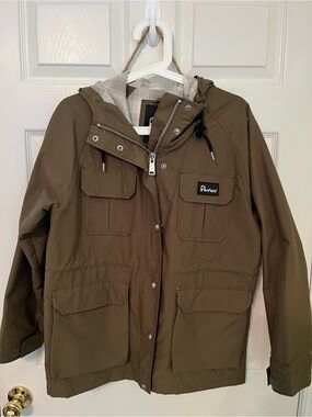 Penfield Green Plaid-Lined Hooded Jacket